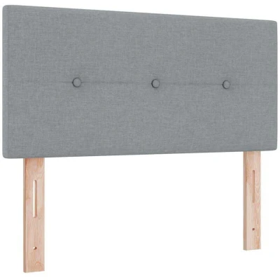 Image of vidaXL LED Headboard Button Tufted Light Grey 90 cm Fabric