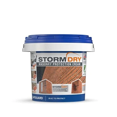 Image of Stormdry Masonry Waterproofing Cream (3 Litre) 25 Year BBA Approved Exterior Brick Sealer. Breathable, Colourless Brick, Concrete, Stone, Mortar, Sandstone &amp; Granite Waterproofer