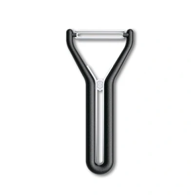 Image of Victorinox Peeler Nova Y, for Vegetables, Fruits, Straight Edge, Double Edged, Extra Sharp, Swiss Made, Black