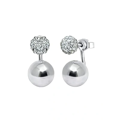 Image of Elli Earrings Ball Round Trend Crystals 925 Sterling Silver