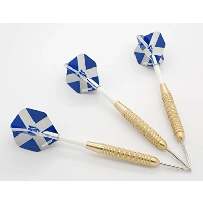 Image of 24g Brass darts set &#039;SCOTLAND&#039; Standard flights, shafts, case