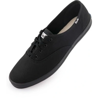 Image of Keds Women&#039;s Champion Organic Cotton CORE Sneaker, Black/Black, 3.5 UK