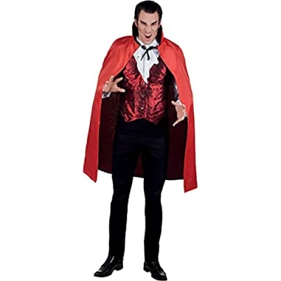 Image of Reversible Vampire Cape with Collar Bloodlust Taglia Unica Rosso/Nero