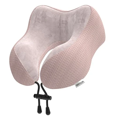 Image of Yomisee Travel Pillow Neck for Airplane Memory Foam Flight Cars, Trains, Home, Offices (Pink)