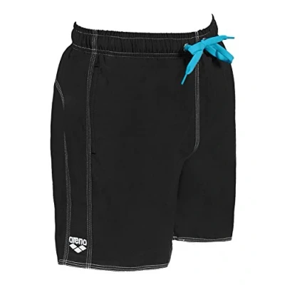 Image of arena Men&#039;s Fundamentals Solid Boxer Beach Short, Pix Blue/Leaf, Large