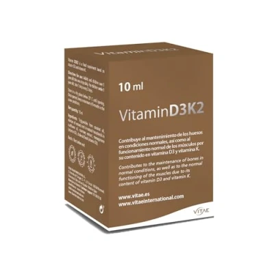 Image of Vitae Vitamin D3K2 10ml Food Supplement in Drops&#039; Format Bone Health and Strengthen The Immune System Muscle Joint Care Daily Well Being