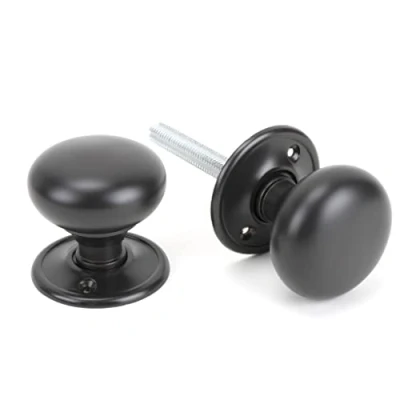 Image of From the Anvil Aged Bronze Mushroom Mortice/Rim Knob Set