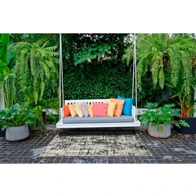 Image of andiamo Bonnie Outdoor Rug Weatherproof Balcony Waterproof in Colourful Design Can Also Be Used as a Living Room or Kitchen Anthracite Grey 160 x 230 cm