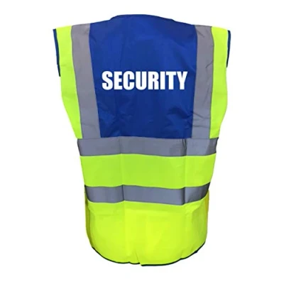 Image of Security Blue &amp; Yellow Hi Vis Vest Reflective, Work Wear Security, High Visibility, By Brook Vis, XXXLarge