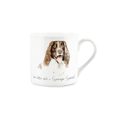 Image of Springer Spaniel Gift Mug White Dog Bone China Coffee/Tea Present by Rhiannon Chauncey