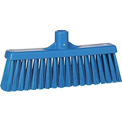 Image of Vikan 31663 Medium Sweep Floor Broom Head, Polypropylene Block, 12 1/4 Inch Polyester Bristle, Blue