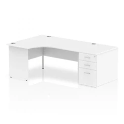 Image of Impulse 1600 Left Hand Panel End Workstation 800 Pedestal Wh