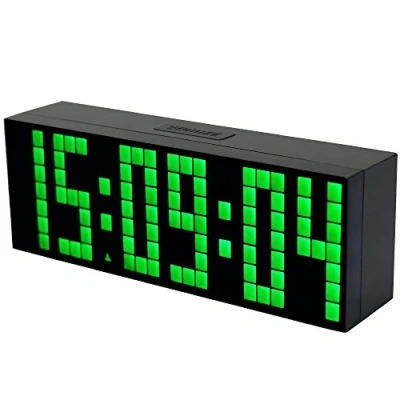 Image of Redlution Digital Large Big Jumbo LED snooze wall desk Alarm clock with Thermometer Calendar timer indoor