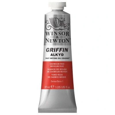 Image of Winsor &amp; Newton Griffin 37ml Alkyd Fast Drying Oil Colour Tube Cadmium Red Medium Hue