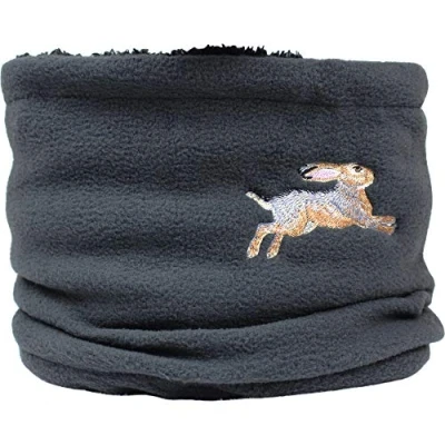 Image of TeddyTs Embroidered Belgian Hare Grey Fleece Snood Scarf