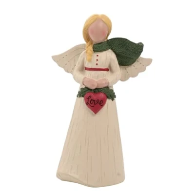Image of The Seasonal Gift Co Peace Angel Ornament With Love Heart Nordic Nights Whimsical Christmas Home Decor &amp; Homeware Gifting Present For Xmas, Festive Season Gratitude.