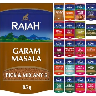Image of Garam Masala by Rajah Spices Moshla Masalo 5 x 85g or Pick Any