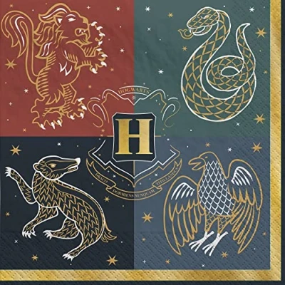 Image of Harry Potter Hogwarts United Paper Party Napkins 5&quot; x Multi color Pack of 16