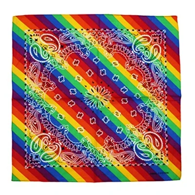 Image of Topkids Accessories Paisley Bandanas for Women and Men, Hair Bandana, Neck Scarf Warmer Head Band, Bandana Scarf, Face cover, Headband (Rainbow Stripe)