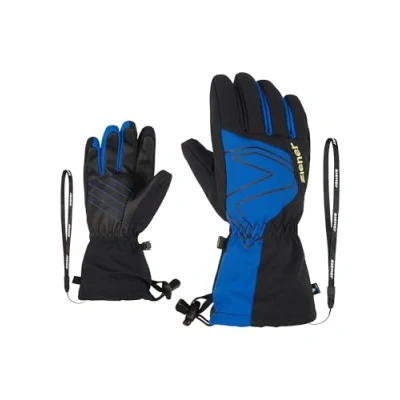 Image of Ziener Kids&#039; Laval Ski Gloves/Winter Sports Waterproof, Long Cuff, Cobalt Blue, 3.5