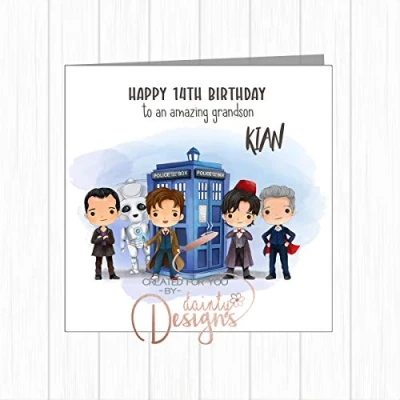 Image of Personalised Doctor Who Dr Birthday Card Son Grandson Godson Brother Nephew ANY AGE