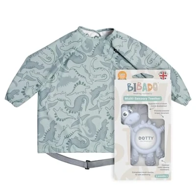 Image of Bibado Dotty The Dinosaur Teething Toys, Mist Multi Sensory Teether BPA Free Baby Toy Strengthen Mouth Muscles &amp; Learn Feeding Dentist Approved Essentials Toys 3 Months+