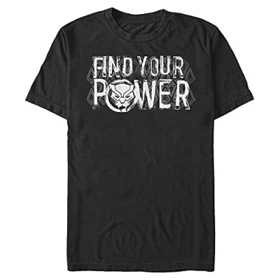 Image of Marvel Avengers Classic Panther Power Organic Short Sleeve T Shirt, Black, S