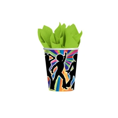 Image of Amscan International 266 ml Paper Cups Disco, Pack of 8