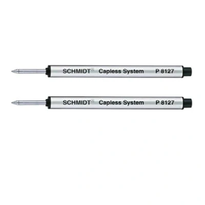 Image of Schmidt: Medium Capless P8127 Rollerball Refill, Black Ink, Pack of 2.