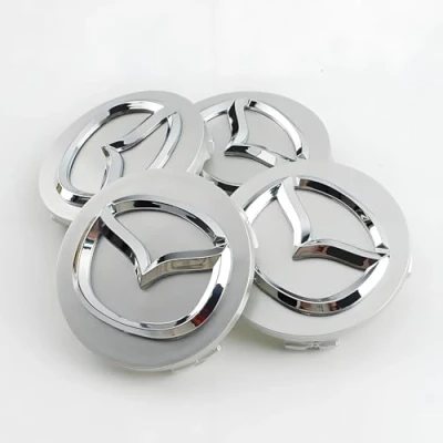 Image of 4 Pcs Hub Centre Caps for Mazda 60mm, Wheel Covers Center Badge Logo Car Accessories,Silver