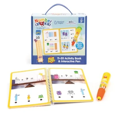 Image of Learning Resources Hot Dots Numberblocks 1120 Activity Book &amp; Interactive Pen, Over 60 Activities Included, Gifts, Ages 5+, Green,red