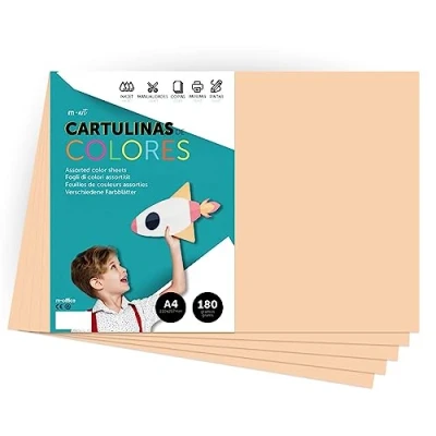 Image of A4 Colour Card Intense Colours 180g for Crafts, Print Your Documents and Creative Designs Films m office (250 Sheets, Vanilla)