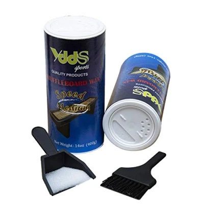 Image of YDDS Shuffleboard Sand Wax with Mini Dustpan and Brush, 2 Cans(2x14 oz)