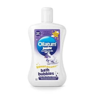 Image of Oilatum Junior Sweet Dreamz Bath Bubbles, for Dry, Sensitive and Eczema Prone Skin, Soothing Hydrating Cleanser Kids, Dermatologist Recommended Itchy Irritated 1 x 300ml