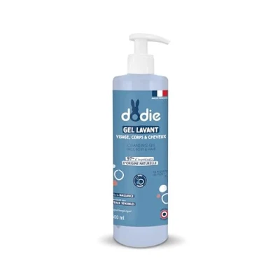 Image of Dodie 3 in 1 Cleansing Gel (500 ml), Face, Body and Hair Cleanser, 92% Ingredients of Natural Origin, Hypoallergenic, From Birth