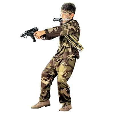 Image of Widmann 11013336 Children&#039;s Soldier Costume, Brown/Green, 116 (EU)