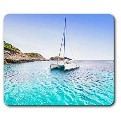 Image of Destination Vinyl ltd Sailing Boat Catamaran Corsica Island Mouse Mat Pad Computer PC Laptop Gaming Office Home Desk Accessory Gadget 24131