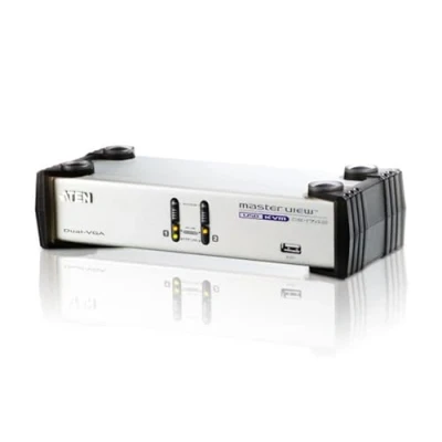 Image of ATEN CS1742 2 Port USB VGA Dual Display/Audio KVMP Switch