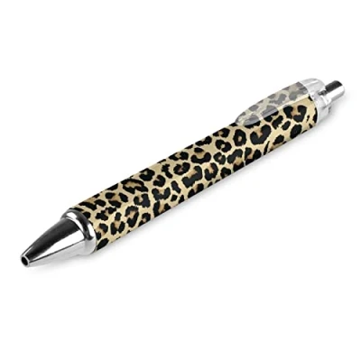 Image of Leopard Print Retractable Ballpoint Pen Blue Ink Ball Point Pens Work for Men Women 1 PCS
