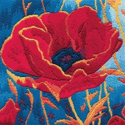 Image of Derwentwater LSPH Designs Long Stitch Kit Poppy Head