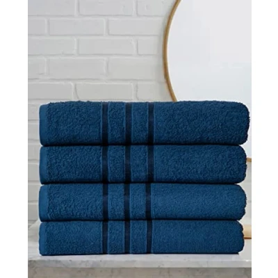 Image of ZIMEL HOMES 4x Large Bath Sheets 100% Combed Cotton Premium Big Towels Pack of 4 (Pack Towels, Navy)