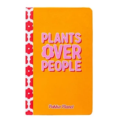 Image of Pukka Pad, Planet A5 Soft Cover Notebook Casebound Journal Featuring Acid Free, Vegan Inks and Glue with Ethically Sourced Recycled Paper, 21.5 x 13.4cm Plants Over People