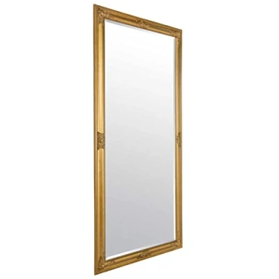 Image of MirrorOutlet Milton Manor Gold Full Length Antique Style Wall Mounted Leaner Mirror 5ft3 x 2ft5 160 74cm, GL326 M