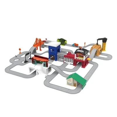 Image of DRIVEN by Battat City Playset with Toy Vehicles, Buildings, Tracks Car Accessories for Kids 140pc Pretend Play Set Pocket Series Build A 3 Years +,Multicolor,11.5 x 3.5 10 inches