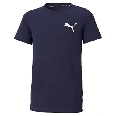 Image of Puma Active Small LOGO TEE Unisex Sports Tshirt for kids, Size: 5 6y, Peacoat