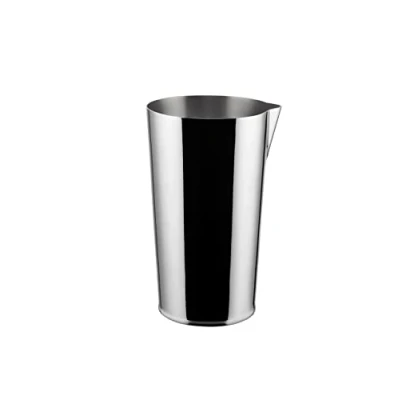 Image of Alessi The Tending Box GIA25 Designer Cocktail Mixing Glass, in 18/10 Stainless Steel, Dishwasher Safe, 7.5 cl