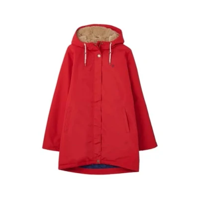 Image of LightHouse Women&#039;s Scarlet Hooded and Quilted Waterproof Coat Ladies Breathable, Windproof, Mid Hip Jacket with Insulated Padding Fur Lined Hood Red 20