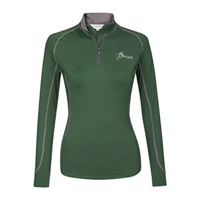Image of My LeMieux Base Layer in Hunter Green with Thermal Regulating Fabric, Flat Lock Stitching Soft Seams &amp; 360 Degree Stretch UK 12