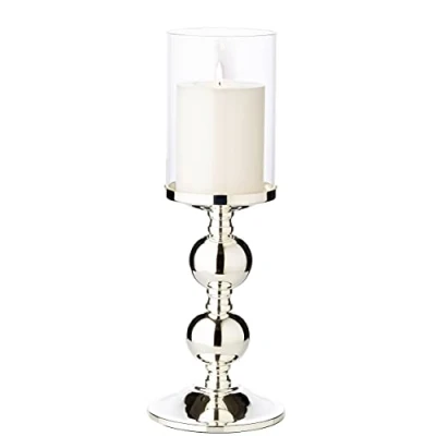Image of EDZARD Candlestick Bamboo, height 13,4 in, silver plated, tarnish protected