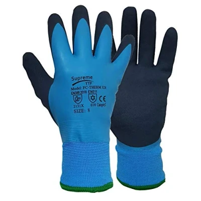 Image of 1X Pair Thermal Waterproof Winter Cold Gloves Latex Insulated Safety Work Freezer Blue (XL)